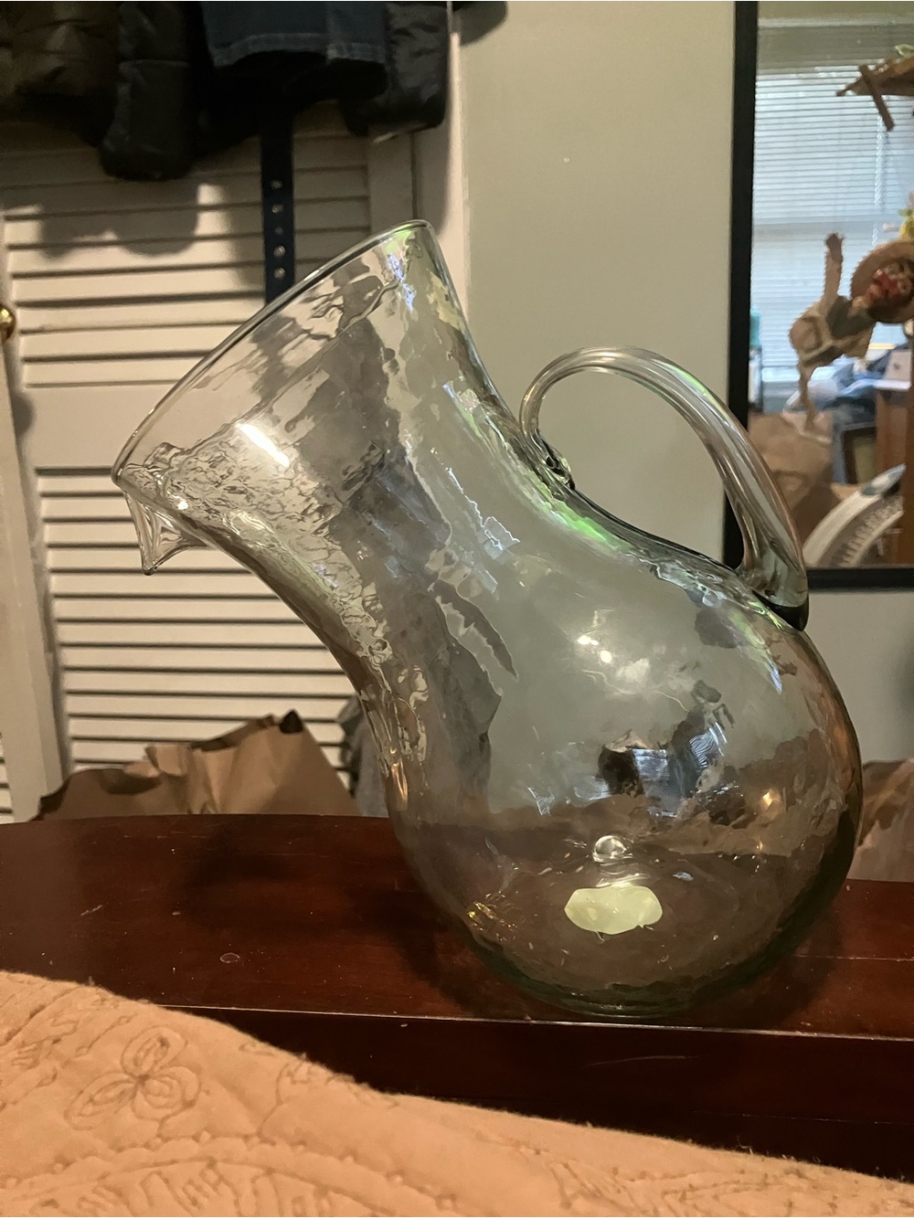 NWT Kalalou Handblown Glass Pitcher